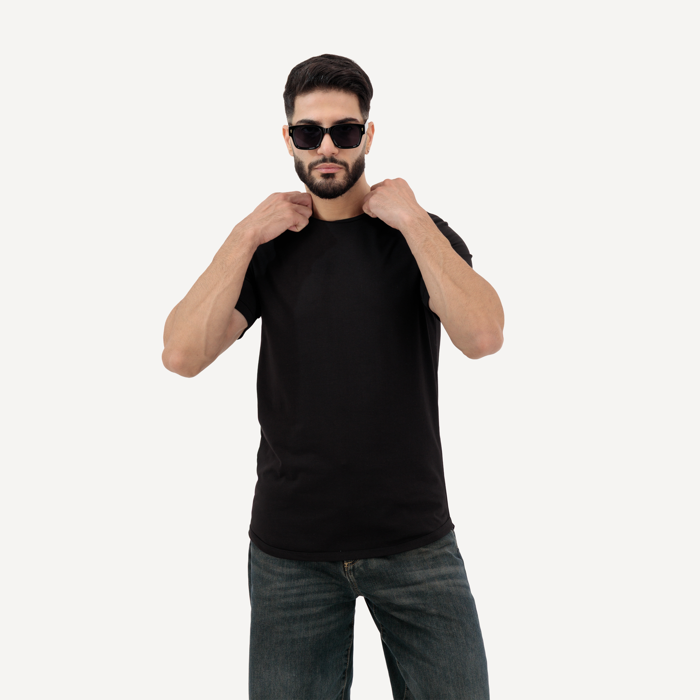 Dynasty Collection Best Plain Cotton T Shirts for Men Sandstone and Black