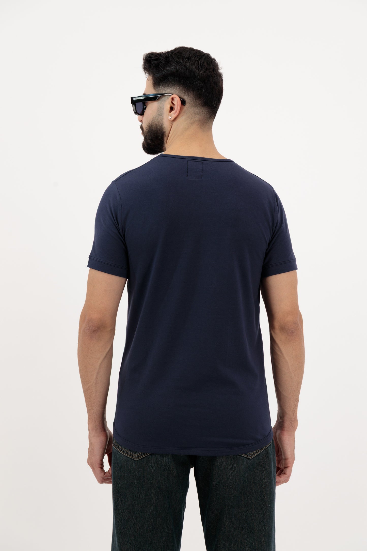 Plain Cotton T-Shirts for Men – Pack of 2 | Navy Blue & White