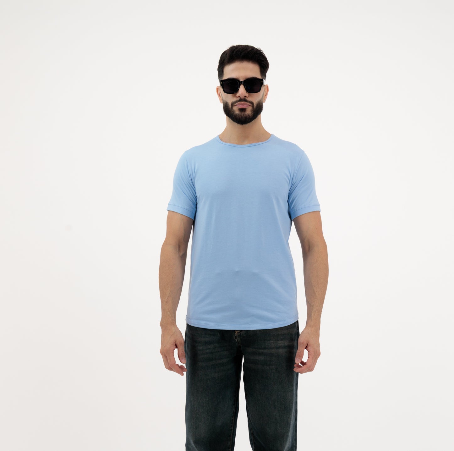 Men’s 2-Pack Plain Cotton Crew Neck T-Shirts – White & Mist