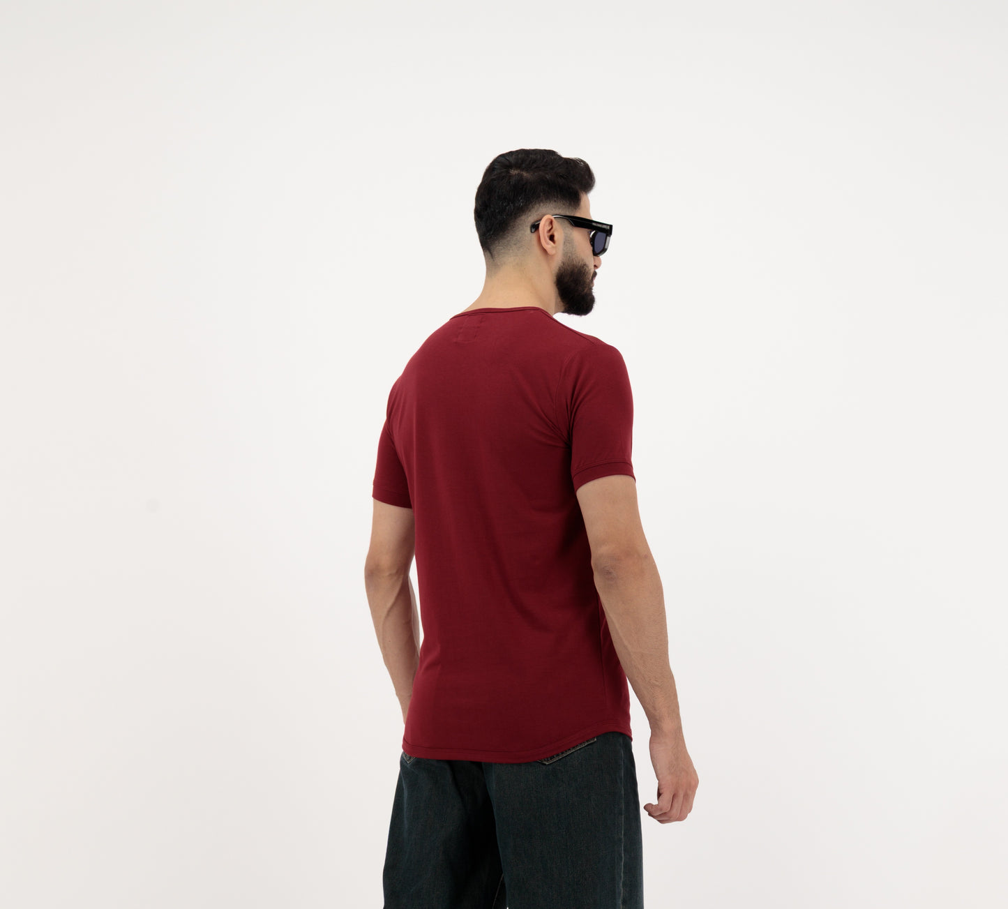 Dynasty Tees – Plain Men’s T-Shirts in Sandstone & Navy Blue
