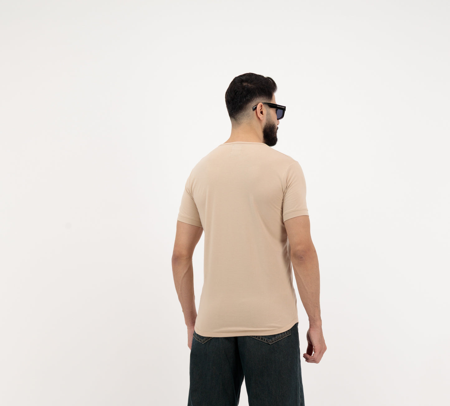 Dynasty Collection Best Plain Cotton T Shirts for Men Sandstone and Black
