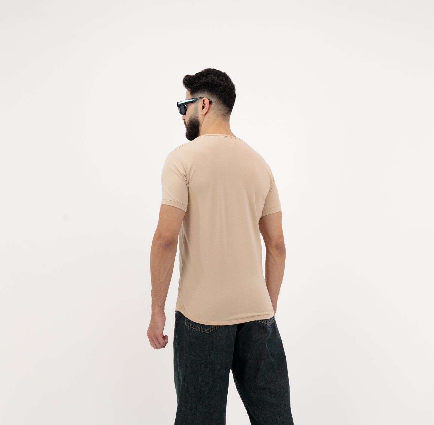Dynasty Collection Best Plain Cotton T Shirts for Men Sandstone and Black
