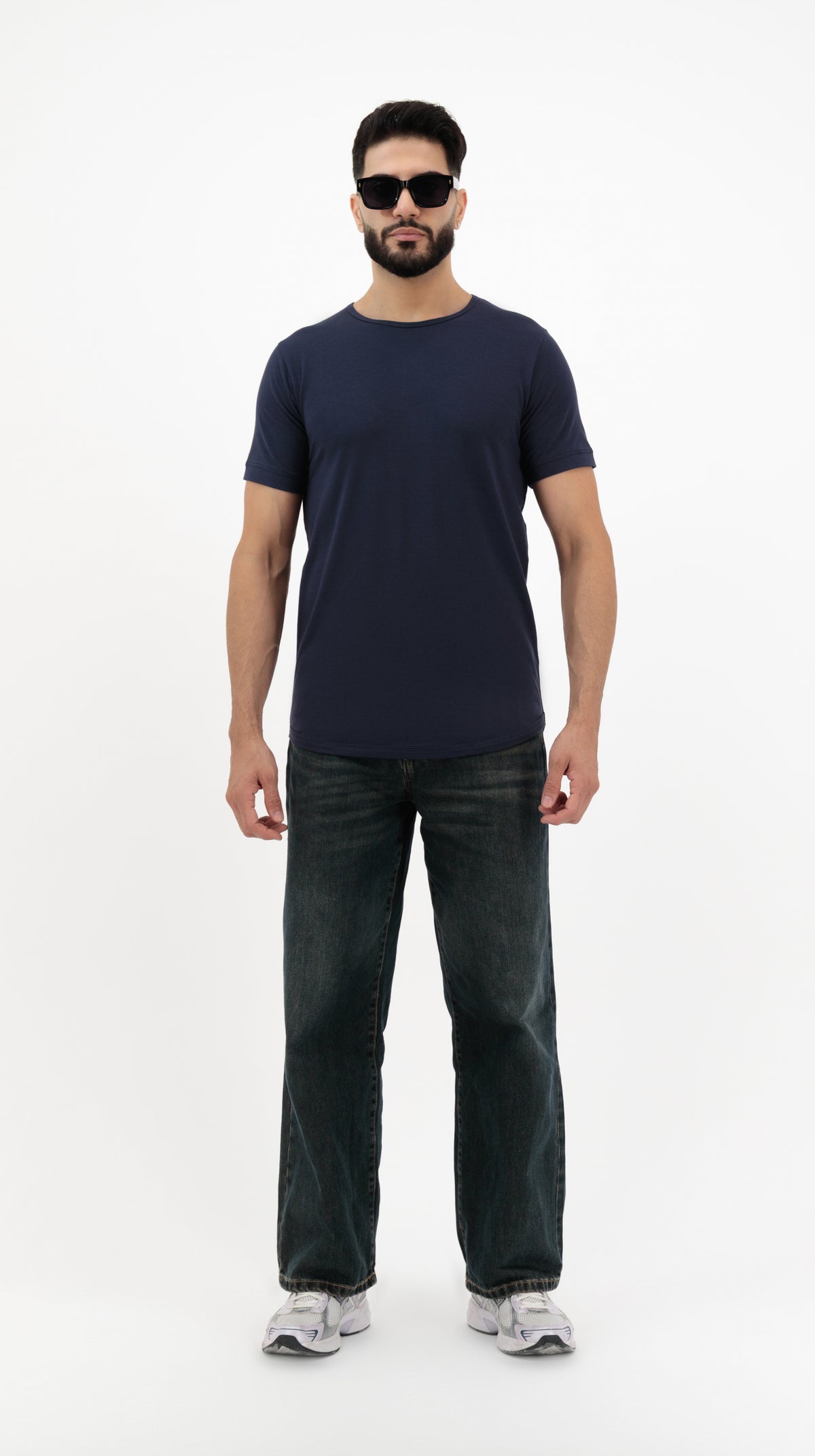 Plain Cotton T-Shirts for Men – Pack of 2 | Navy Blue & White