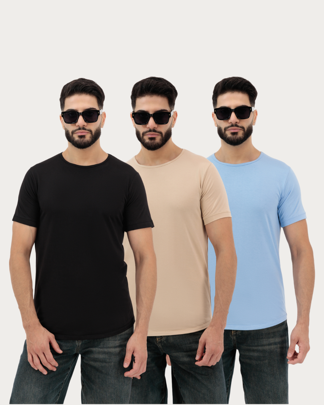 Plain Crew Neck T-Shirts for Men – Pack of 3