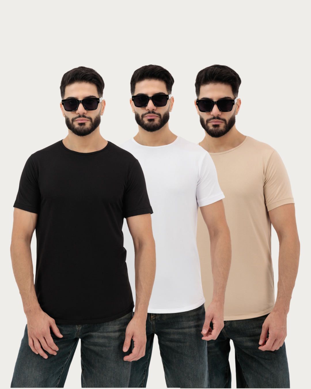 Plain Cotton Tee Shirts for Men – Pack of 3