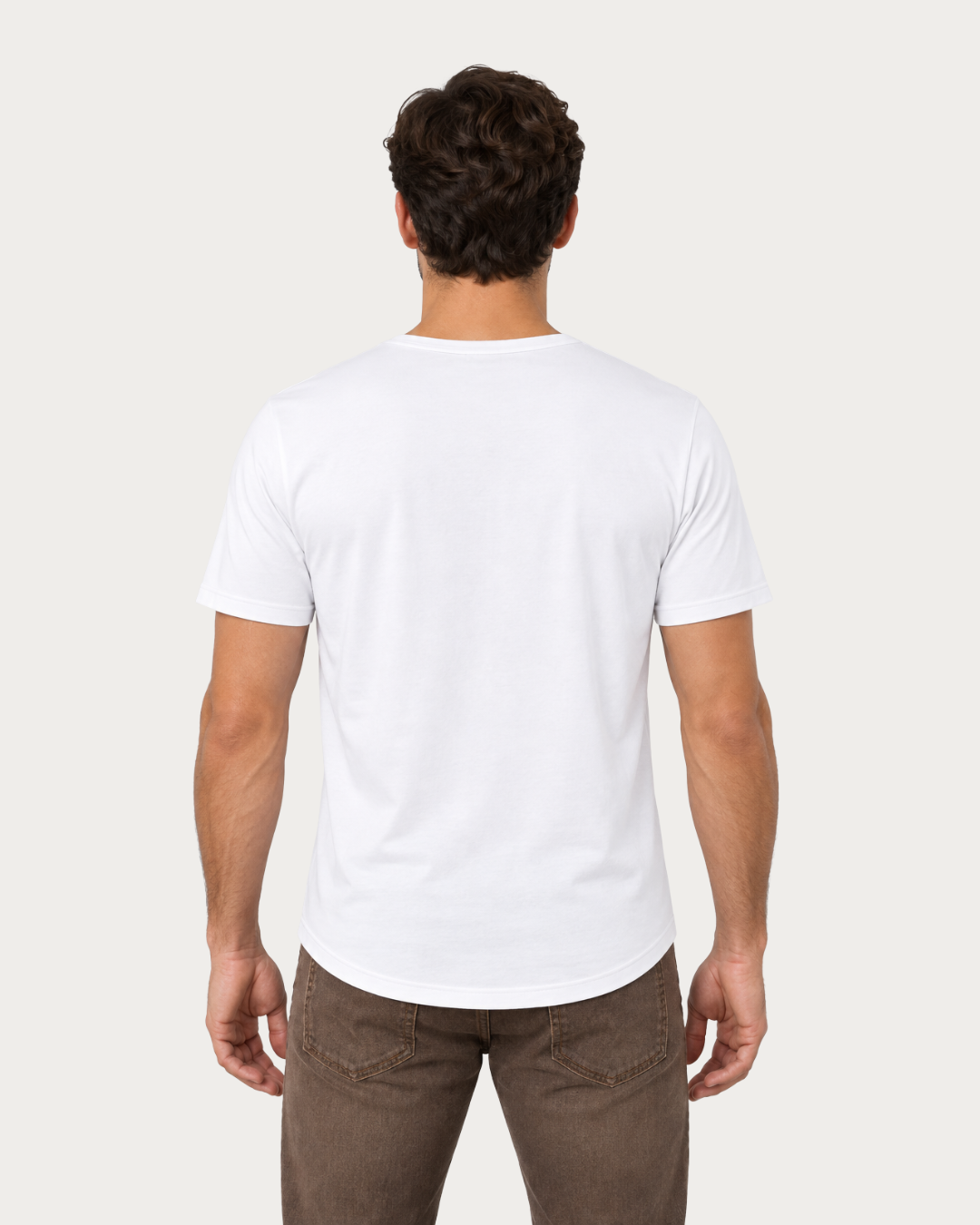 VaslHub Live Like A Lion White Graphic Tee for Men back view