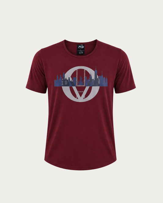 VaslHub Apparel VHO New York rosewood graphic tee for men, Main Image – UAE streetwear brand